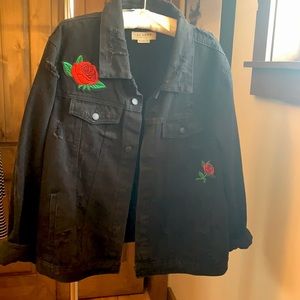 Black Ci Sono denim/jean jacket, NWT, size XL
